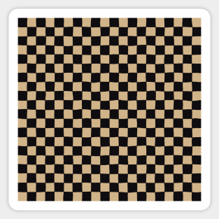 Wonky Checkerboard, Black and Tan Sticker